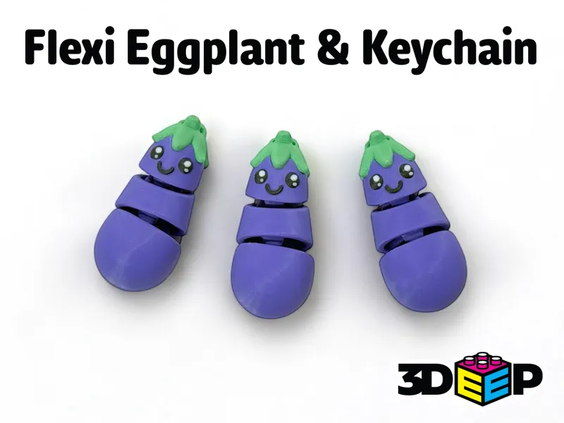 Flexi Eggplant & Keychain - No Supports