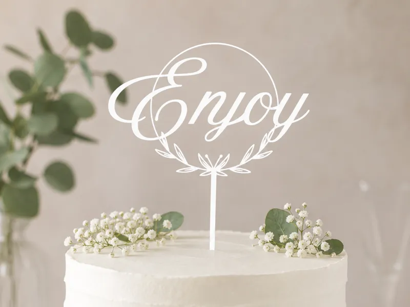 Enjoy Cake Topper – Modern Celebration Decor