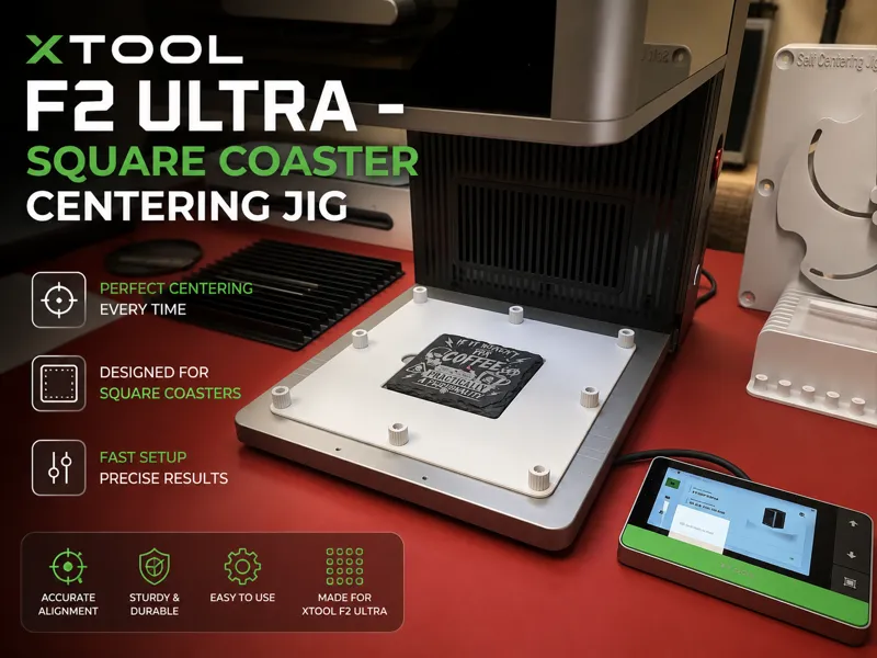 XTool F2 Ultra - Square Coaster Centering Jig