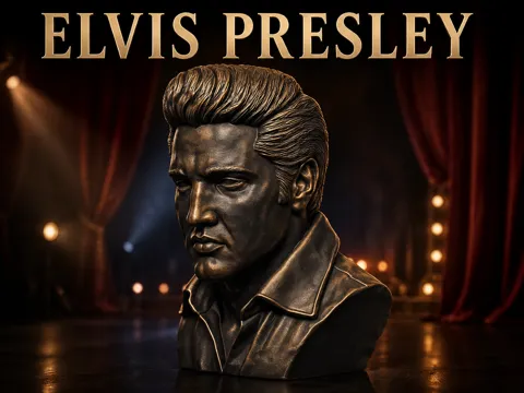 Figura decorativa: Elvis Presley Bust — referencia de MakerWorld