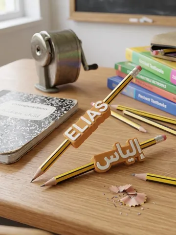Modelo para impresión 3D: Arabic Pencil Nametag, اسم بالعربي للاقلام — vista de referencia 2