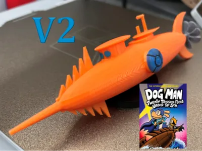 Flying Submarine from Dog Man Comic V2