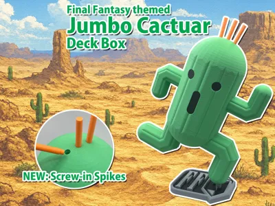 Final Fantasy Jumbo Cactuar Deck Box for MTG - Free 3D Print Model -  MakerWorld