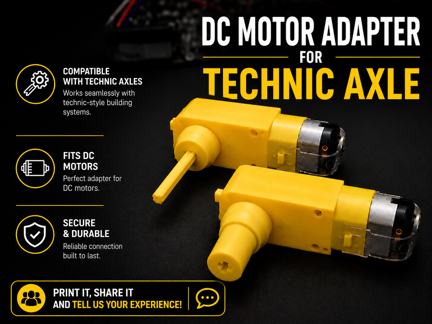 DC Motor to Technic Axle Adapter