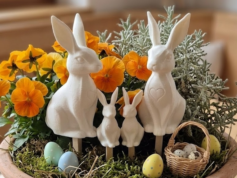 Modern Easter Bunny Family Versatile 2-in-1 Design