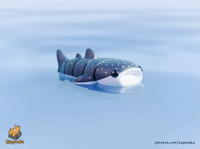 Flexi Whale Shark Keychain