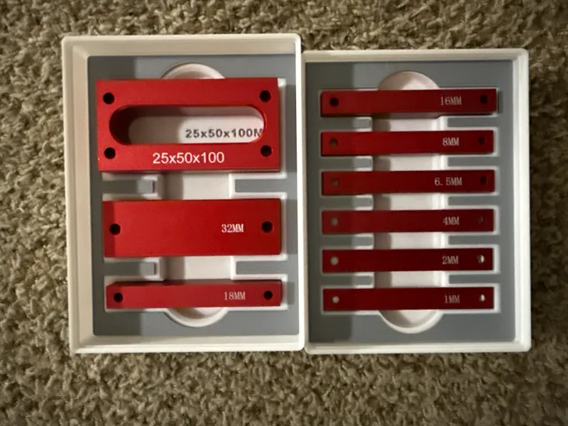 Gridfinity Metric Gauge Block Holder 