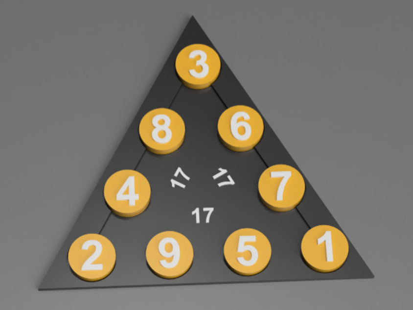 Triangle Number Puzzle – Magic Sum 17