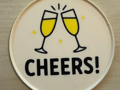 Coaster with Saying 100mm