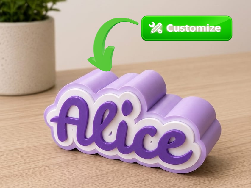 Nome Personalizado em Letra Caixa 3D model