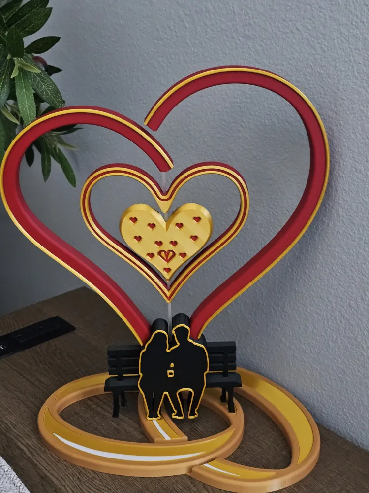 Anniversary Heart Display Statue - Free 3D Print Model - MakerWorld