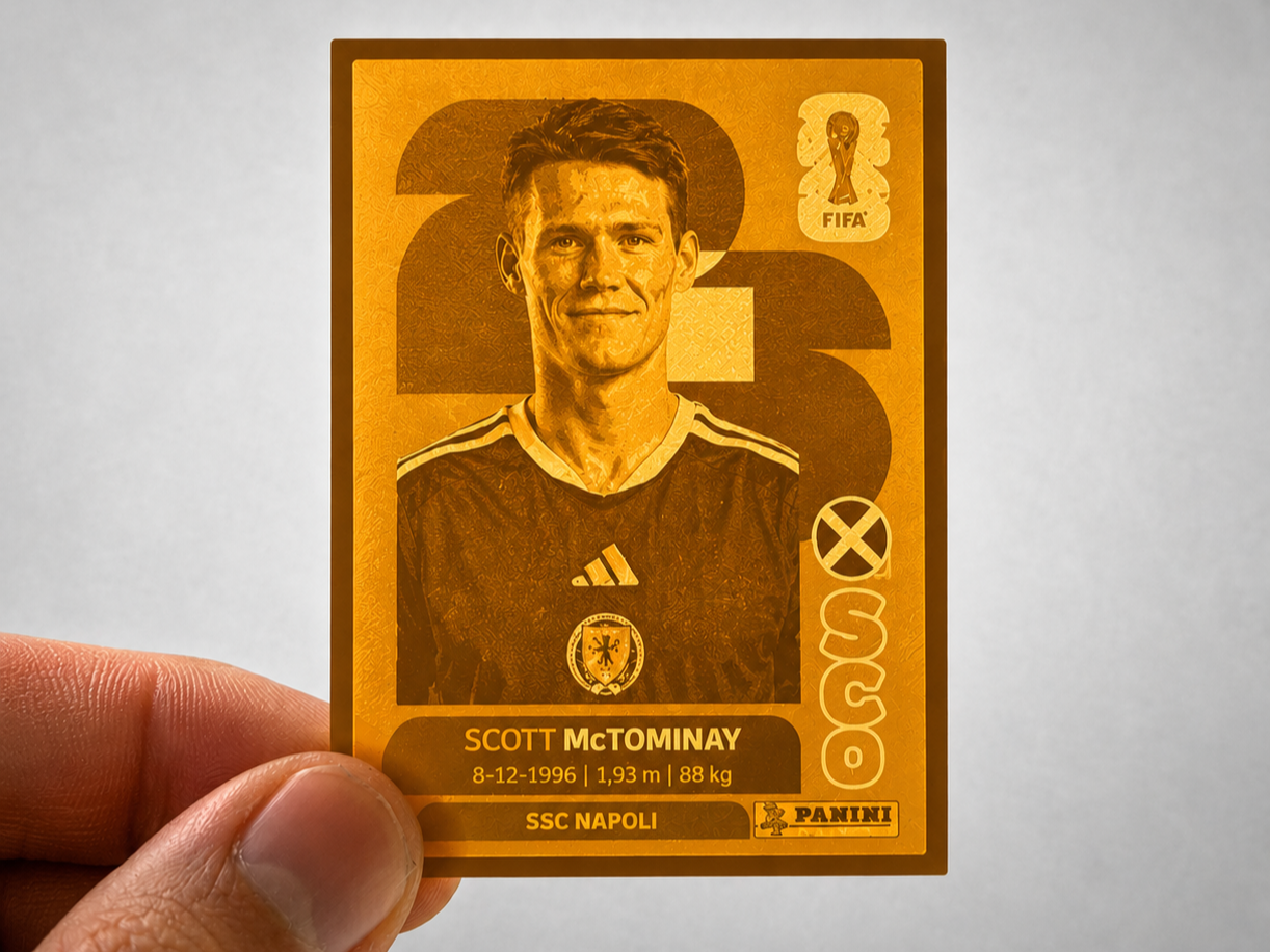 Figurita 3D de Scott McTominay (Album Panini 2026)