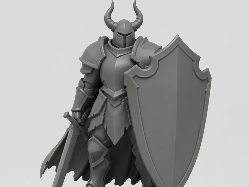 Armored Horned Knight – Tabletop Miniature