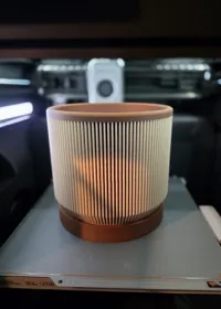 Pot strié mid-century avec soucoupe — photo 6