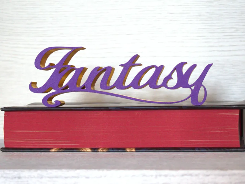 Fantasy bookshelf sign