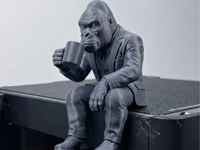 Office Gorilla with Coffee