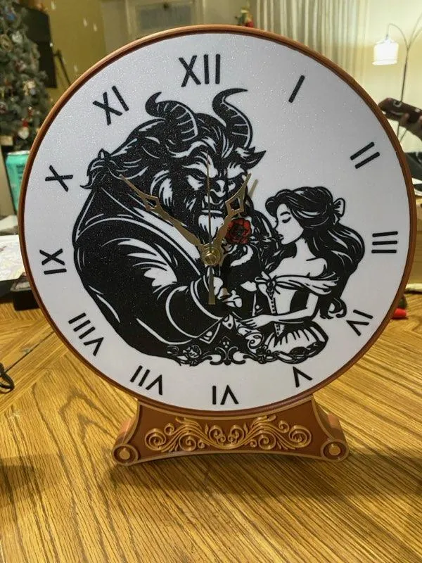 Beauty and the Beast Clock Face - Free 3D Print Model - MakerWorld