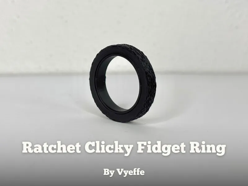 Clicky Ratchet Fidget Ring - Print-in-Place