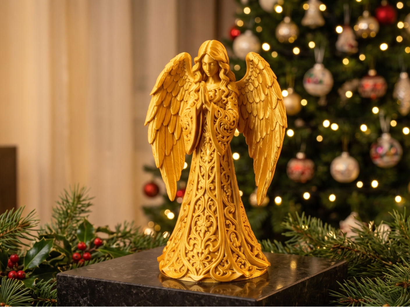 Praying Angel Christmas Statue 3D model