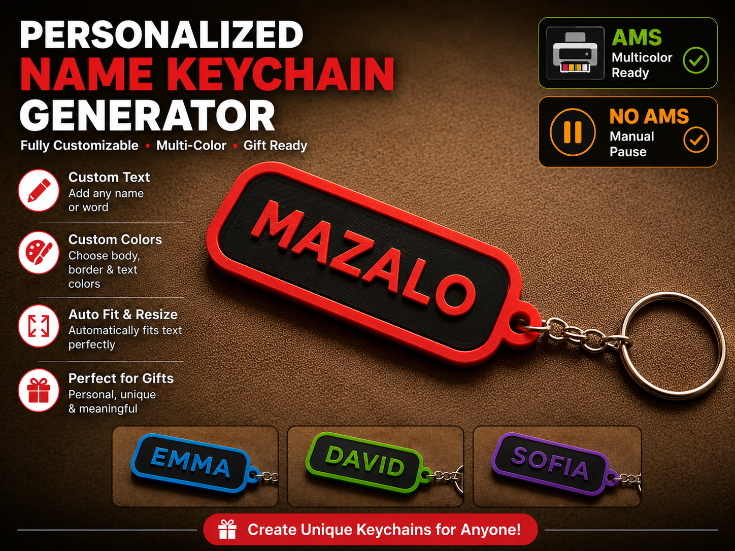Personalized Name Keychain Generator