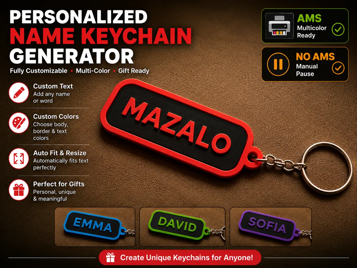 Personalized Name Keychain Generator - Free 3D Print Model - MakerWorld