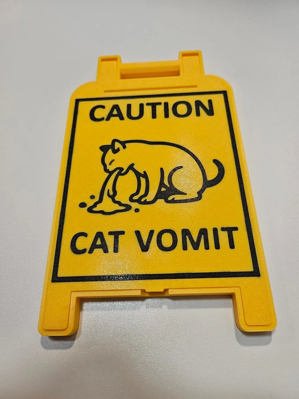 CAUTION CAT VOMIT SIGN [NO AMS] [NO SUPPORT] - Free 3D Print Model ...