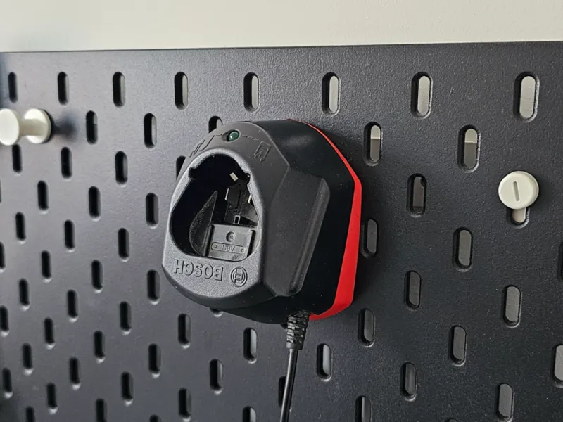 Bosch 12v charger IKEA Skadis mount