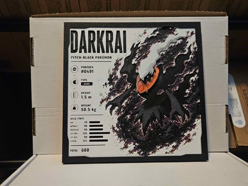 Pokemon - Darkrai Infographic Hueforge 20x20cm