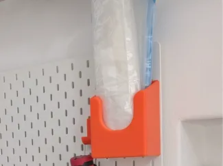 Vacuum bag holder for ikea skadis