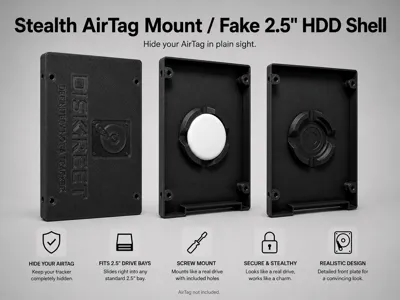 Stealth AirTag Mount / Fake 2.5" HDD Shell