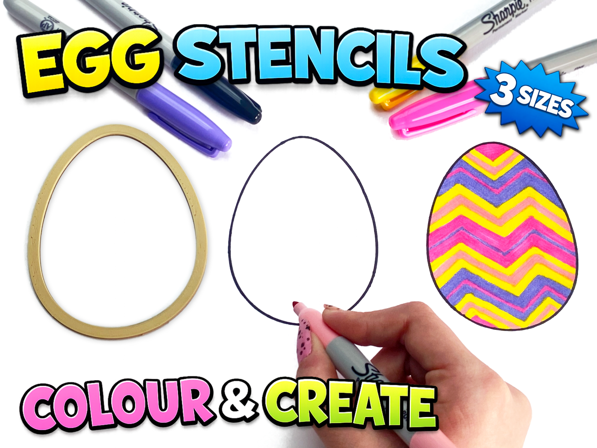 Egg Stencils - 3 Sizes (Colour & Create)