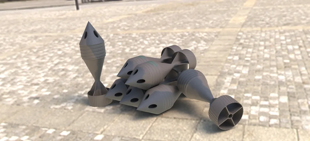 4 Chamber Whistling Mortar view 2
