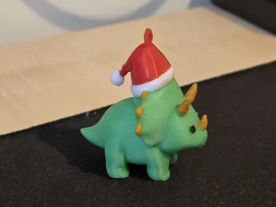 Christmas Triceratops Ornament