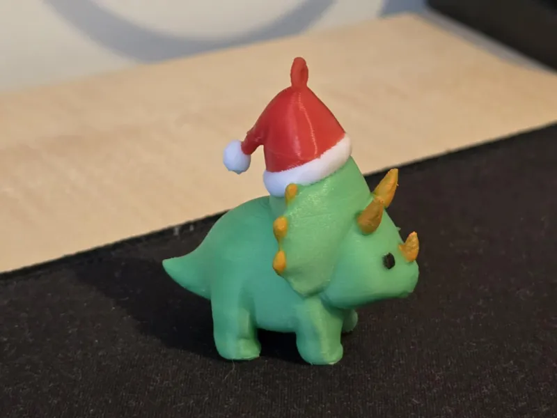 Christmas Triceratops Ornament
