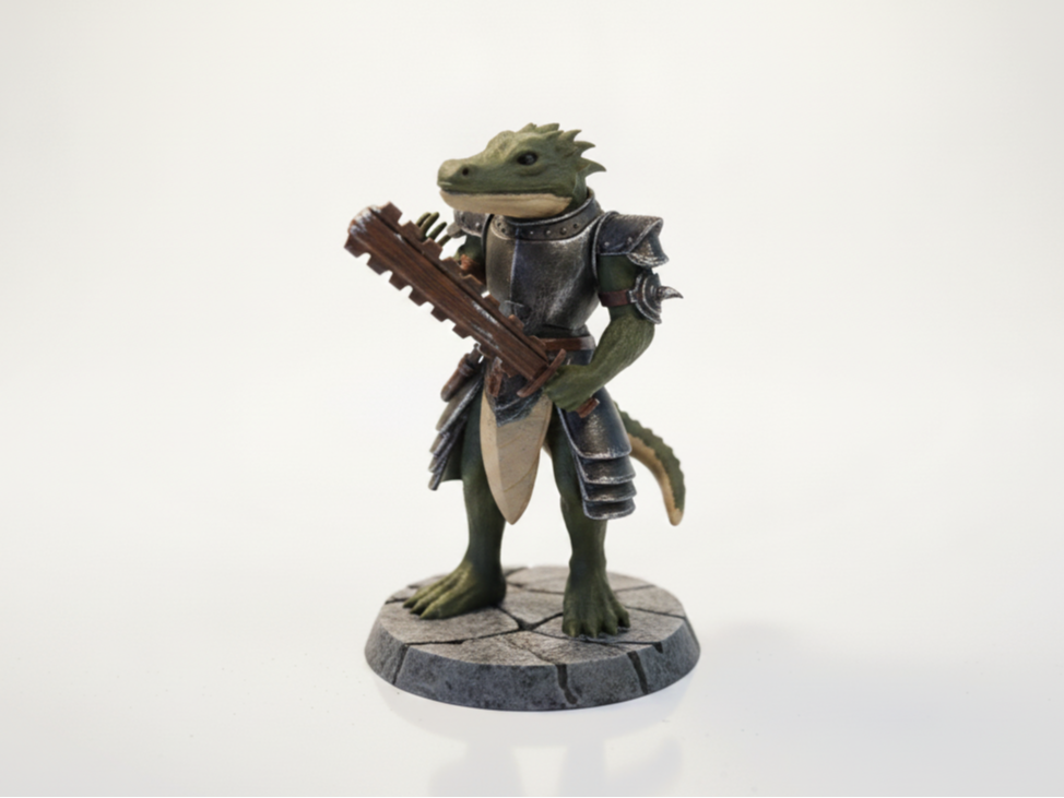 Lizard Warrior Figurine Fantasy Miniature