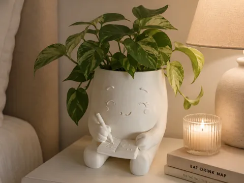 Letrero o emblema decorativo: Pot à plantes « Le Petit Écrivain » — referencia de MakerWorld