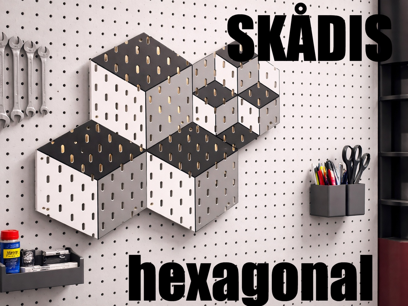 SKADIS Hex Panels – Isometric Cube Wall Decor