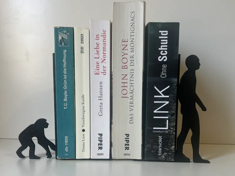 Ape to Human Evolution Themed Bookends / Bookstand