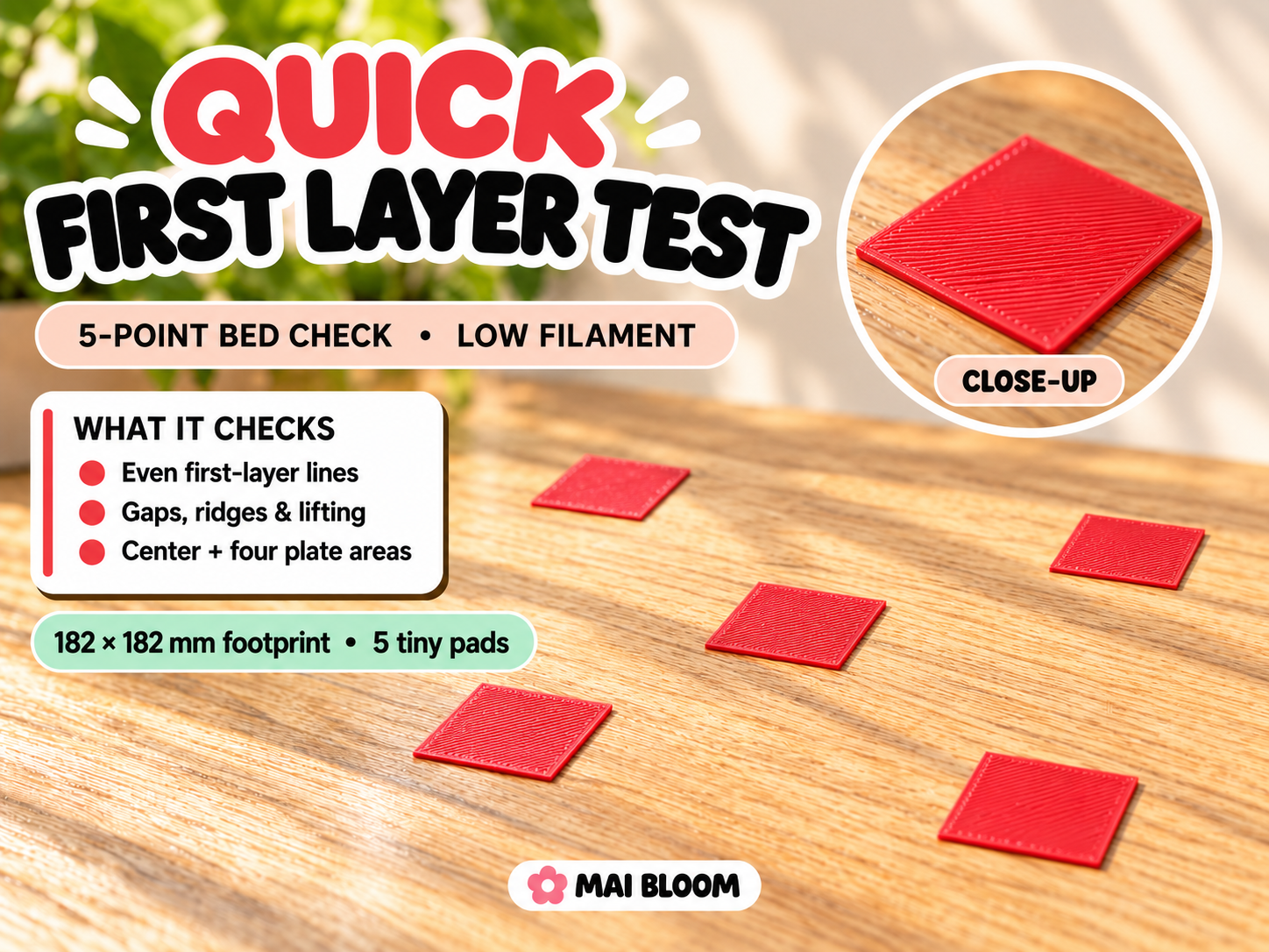 Quick 3D Printer First-Layer Test - 1