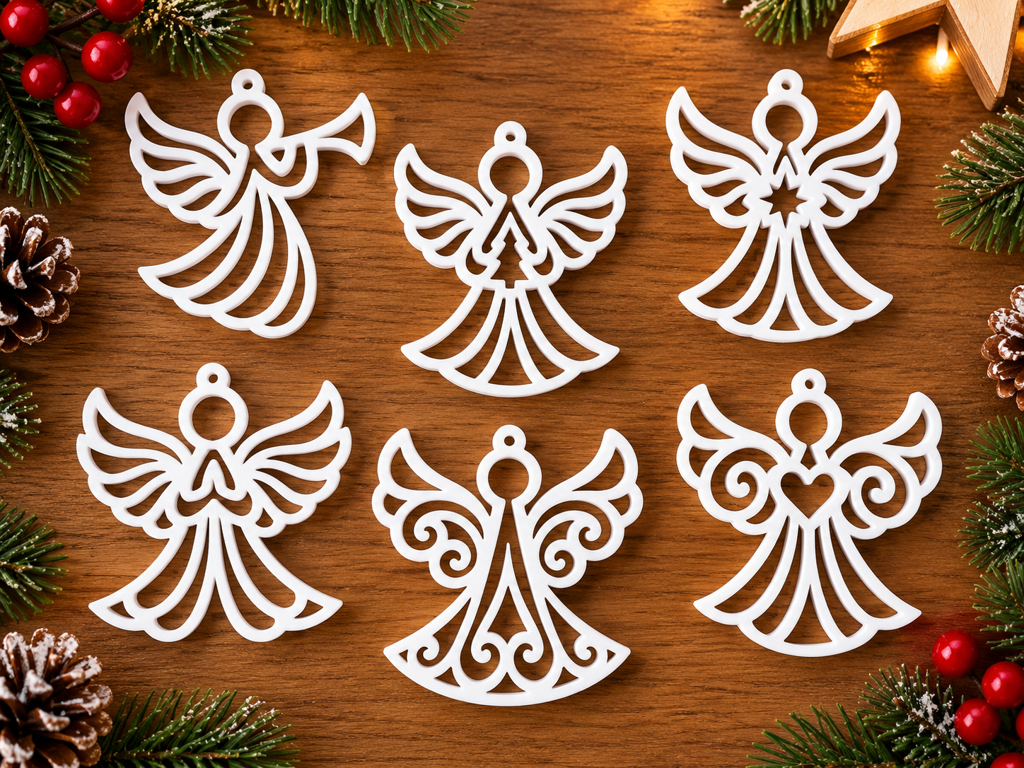Christmas Angel Ornaments – Set of 6 - 1