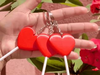 Heart-shaped lollipop