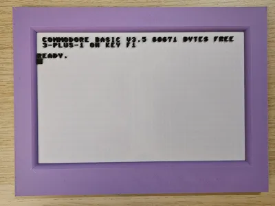 Commodore +4 BASIC screen on your desk