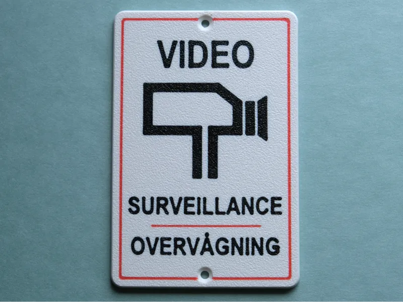 Video surveillance sign DK/EN