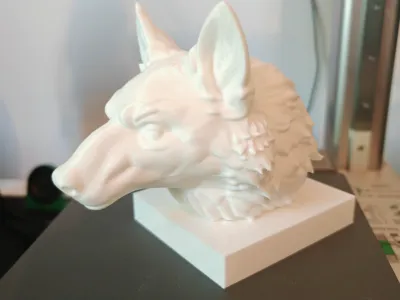 Wolf Head Bronze Statue