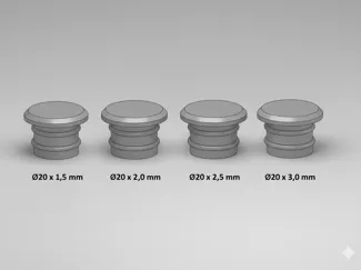 Round Tube Plug - 20mm multiple tube thicknesses