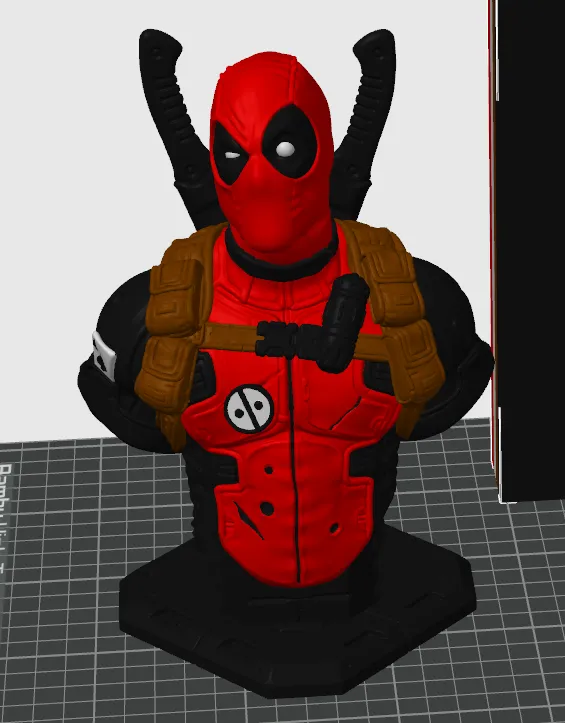 Bambu AMS - Colored Deadpool Bust (Supportless)