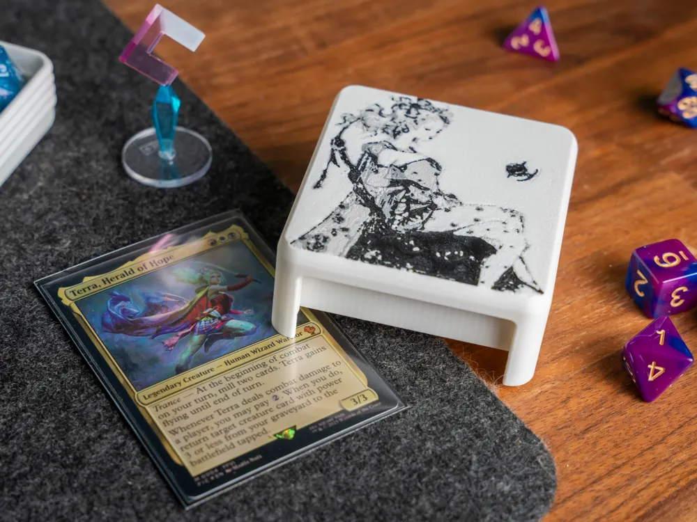 Scatola per mazzi di carte con vassoio per dadi per MTG, porta