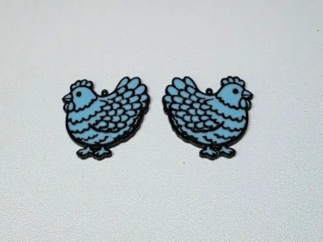 Chicken Earrings (Feathered)