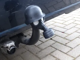 Anhängerkupplung Gasmaske / hitch cover gasmask