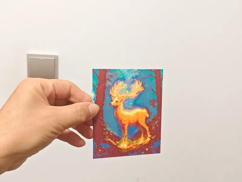 油画风格叠色鹿
